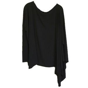 PLANET by Lauren G Black Asymmetric Jersey Tunic